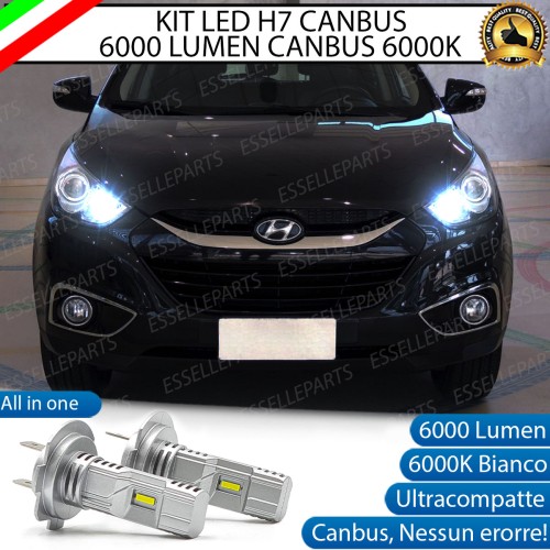 Kit Full LED Coppia H7 Ultra Compatta 6000 Lumen Abbaglianti Per HYUNDAI IX35 FINO AL 2013