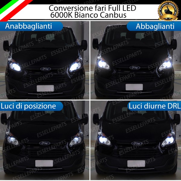 Conversione Fari Full LED 6000K bianco FORD Tourneo Custom con fari a parabola