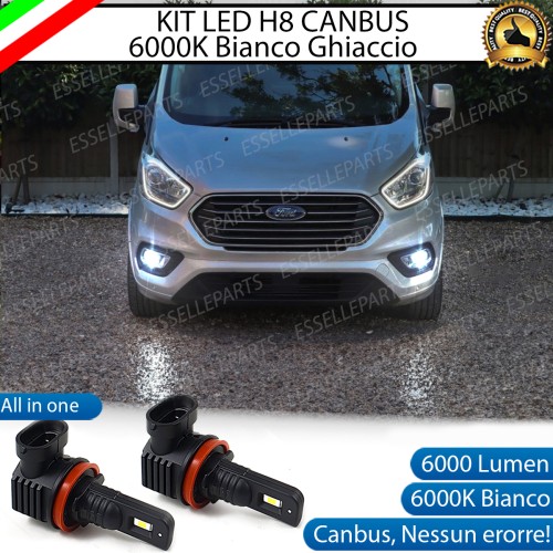Kit Full LED H8 6000 LUMEN Canbus 6000K Bianco Fendinebbia Ford Transit Custom per tutti i modelli