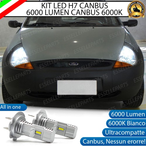 Kit Full LED Coppia H7 Ultra Compatta 6000 Lumen Anabbaglianti Per FORD KA MK1