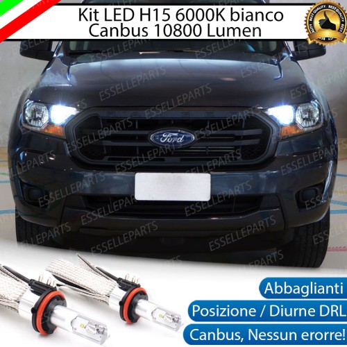 Kit Luci Diurne/Abbaglianti H15 10800 LUMEN FORD RANGER MK4 CON FARO A PARABOLA