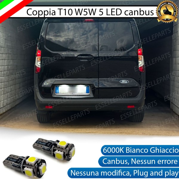 Luci Targa 5 LED Canbus 6000K per FORD TRANSIT COURIER 2