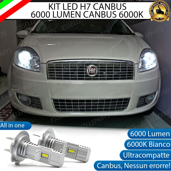 Kit Full LED Coppia H7 Ultra Compatta 6000 Lumen Anabbaglianti Per FIAT LINEA