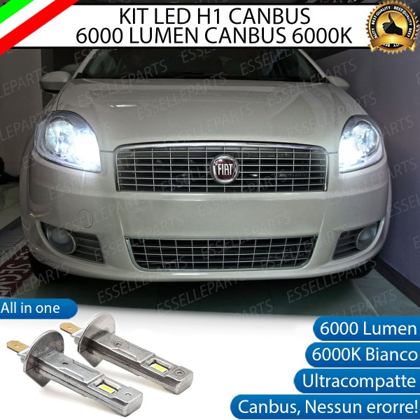 Kit Full LED Coppia H1 Ultra Compatta 6000 Lumen Abbaglianti Per FIAT LINEA
