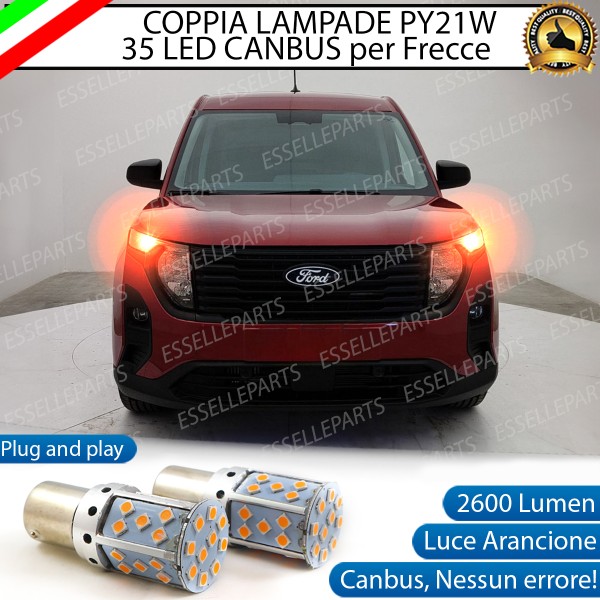 Coppia Frecce Anteriori Py21W 35 LED Canbus per Ford Tourneo Courier 2