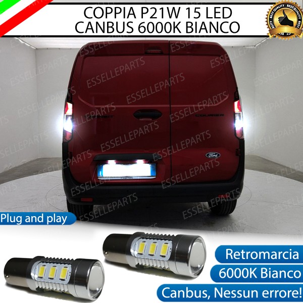 Coppia LED Retromarcia 15 LED Canbus 6000K Ford Transit Courier 2 Con Lente Frontale