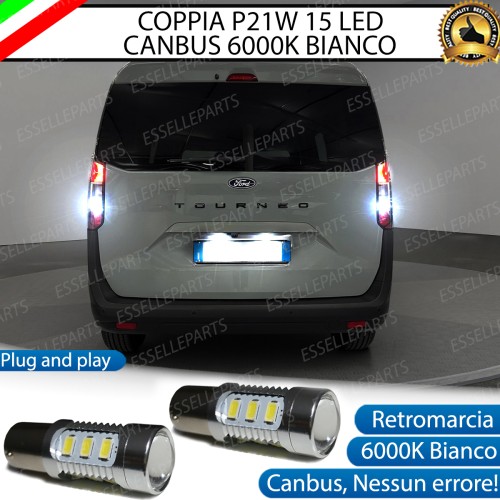 Coppia LED Retromarcia 15 LED Canbus 6000K Ford Tourneo Courier 2 Con Lente Frontale