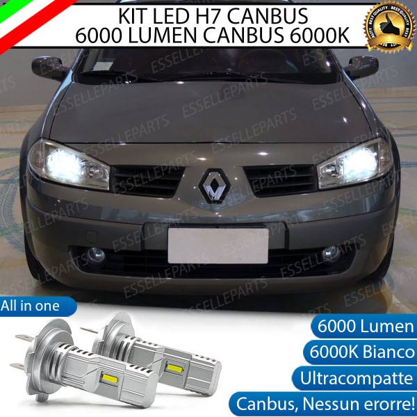Kit Full LED Coppia H7 Ultra Compatta 6000 Lumen Anabbaglianti Per RENAULT MEGANE MK2