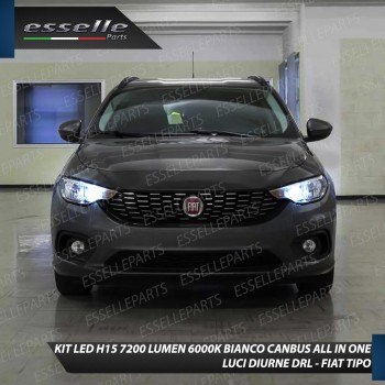 Kit Luci Diurne / Abbaglianti H15 7200 LUMEN 6000K Fiat Tipo con fari a parabola