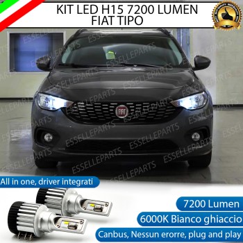 Kit Luci Diurne / Abbaglianti H15 7200 LUMEN 6000K Fiat Tipo con fari a parabola