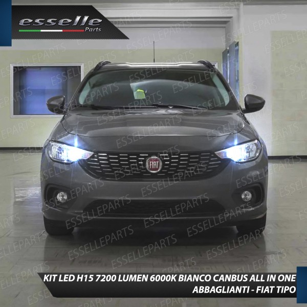 Kit Luci Diurne / Abbaglianti H15 7200 LUMEN 6000K Fiat Tipo con fari a parabola