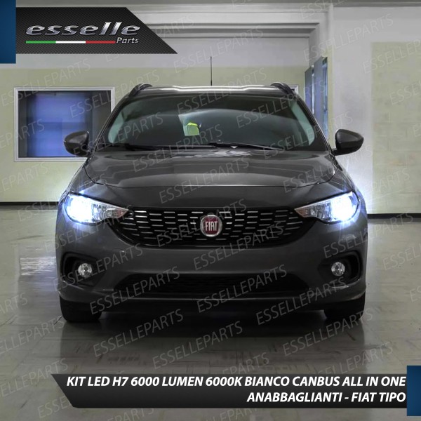 Kit Full LED H7 6000 Lumen 6000K Anabbaglianti per Fiat Tipo con fari a parabola