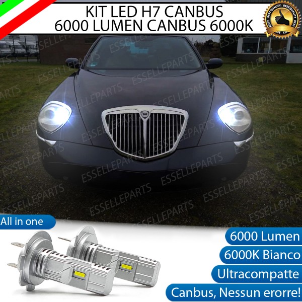 Kit Full LED Coppia H7 Ultra Compatta 6000 Lumen Abbaglianti Per Lancia Thesis