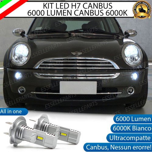 Kit Full LED Coppia H7 Ultra Compatta 6000 Lumen Anabbaglianti Per MINI ONE COOPER R50 R52 R53