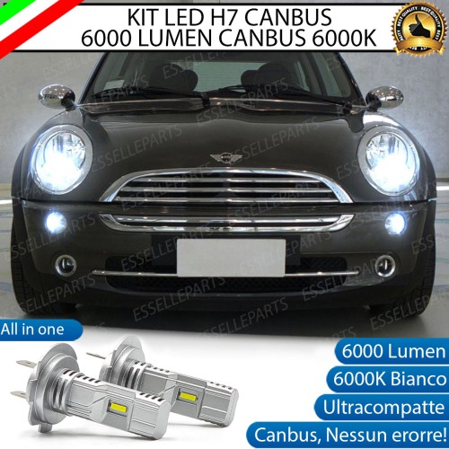 Kit Full LED Coppia H7 Ultra Compatta 6000 Lumen Abbaglianti Per MINI ONE COOPER R50 R52 R53