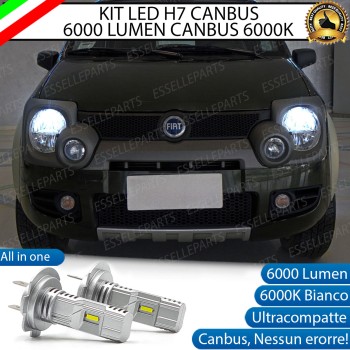 Kit Full LED Coppia H7 Ultra Compatta 6000 Lumen Anabbaglianti Per FIAT PANDA 169 CROSS