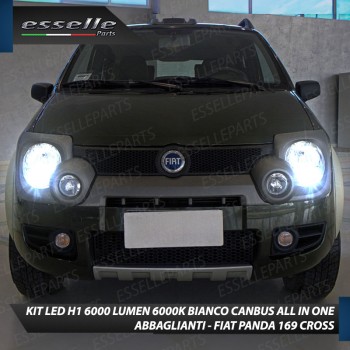 Kit Full LED Abbaglianti H1 6000 Lumen per FIAT PANDA 169 CROSS