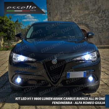 Kit Full LED H11 6000 LUMEN Canbus 6000K Bianco Fendinebbia Alfa Romeo Giulia