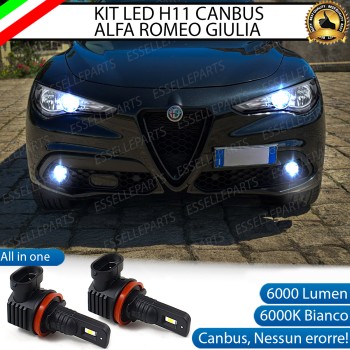Kit Full LED H11 6000 LUMEN Canbus 6000K Bianco Fendinebbia Alfa Romeo Giulia