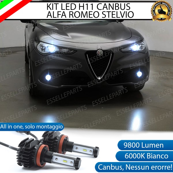 Kit Full LED H11 coppia lampade FENDINEBBIA ALFA ROMEO STELVIO