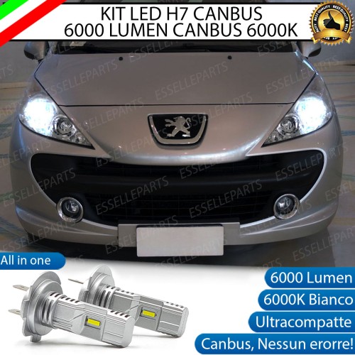 Kit Full LED Coppia H7 Ultra Compatta 6000 Lumen Anabbaglianti Per PEUGEOT 207