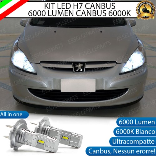 Kit Full LED Coppia H7 Ultra Compatta 6000 Lumen Anabbaglianti Per PEUGEOT 307