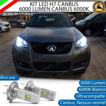 Kit Full LED Coppia H7 Ultra Compatta 6000 Lumen Anabbaglianti Per Great Wall Steed 5