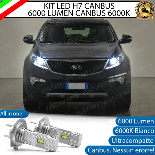 Kit Full LED Coppia H7 Ultra Compatta 6000 Lumen Abbaglianti Per Kia Sportage 3