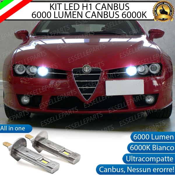 Kit Full LED coppia H1 6000 LUMEN abbaglianti per Alfa Romeo Spider CON FARI XENON