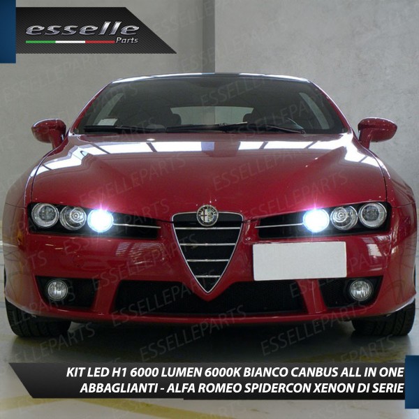 Kit Full LED coppia H1 6000 LUMEN abbaglianti per Alfa Romeo Spider CON FARI XENON