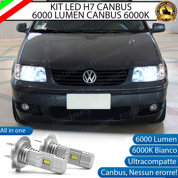 Kit Full LED Coppia H7 Ultra Compatta 6000 Lumen Anabbaglianti Per VOLKSWAGEN POLO 6N