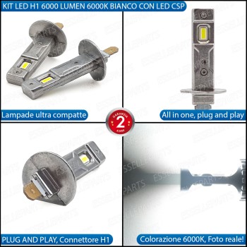 Kit Full LED Abbaglianti H1 6000 Lumen per NISSAN PRIMERA MK1