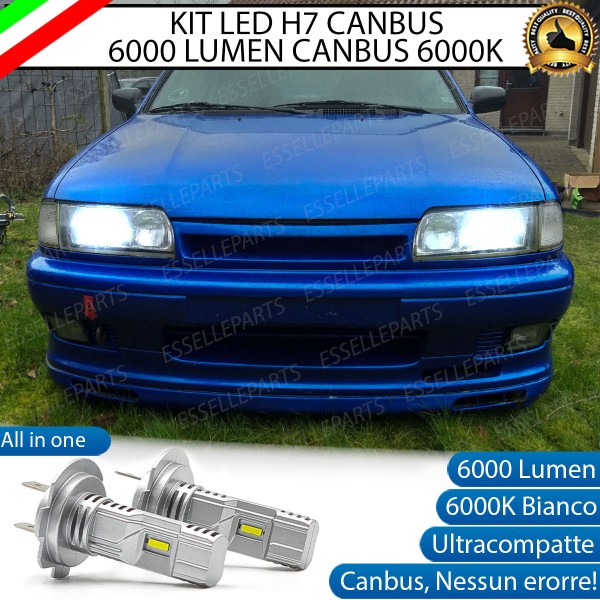 Kit Full LED Coppia H7 Ultra Compatta 6000 Lumen Anabbaglianti Per NISSAN PRIMERA MK1