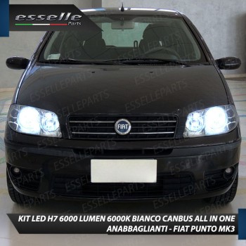 Kit Full LED Coppia H7 Ultra Compatta 6000 Lumen Anabbaglianti Per FIAT PUNTO MK3