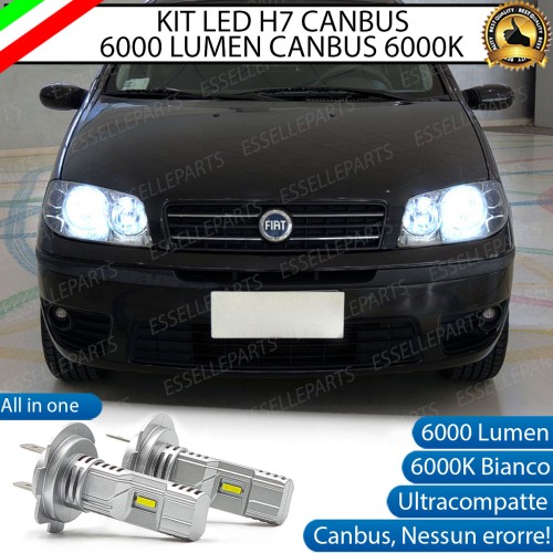 Kit Full LED Coppia H7 Ultra Compatta 6000 Lumen Anabbaglianti Per FIAT PUNTO MK3