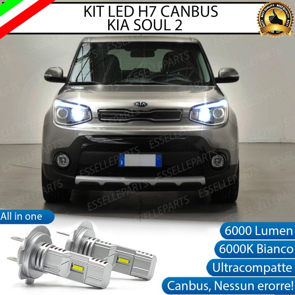 Kit Full LED Coppia H7 Ultra Compatta 6000 Lumen Abbaglianti Per Kia Soul 2