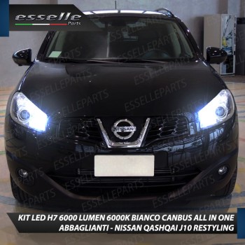 Kit Full LED Coppia H7 Ultra Compatta 6000 Lumen Abbaglianti Per NISSAN QASHQAI J10 RESTYLING