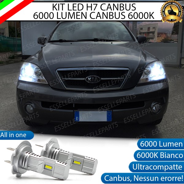 Kit Full LED Coppia H7 Ultra Compatta 6000 Lumen Anabbaglianti Per Kia Sorento Mk1