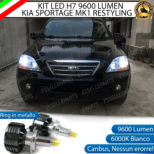 Kit Full LED H7 9600 Lumen 6000K bianco Anabbaglianti Kia Sorento 1 Restyling