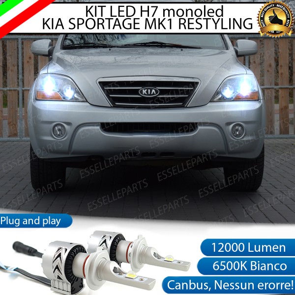 Kit Full LED H7 Monoled 12000 LUMEN Canbus bianco ghiaccio Kia Sorento 1 Restyling