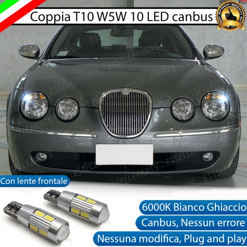 Luci posizione T10 W5W 10 LED Canbus per JAGUAR S-TYPE