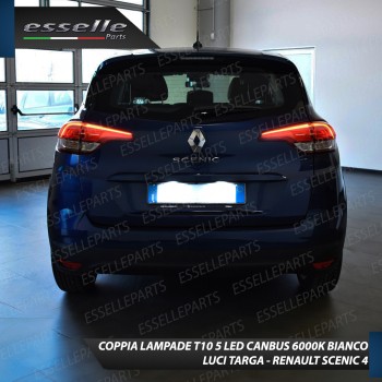 Luci Targa 5 LED Per Renault Scenic 4 Canbus 6000K Bianco