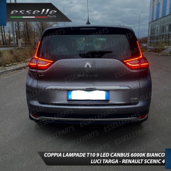Luci Targa 9 LED per Renault Scenic 4 Canbus 6000K Bianco
