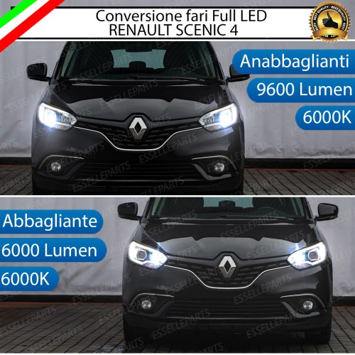 Conversione Fari Full LED 6000K bianco Renault Scenic 4