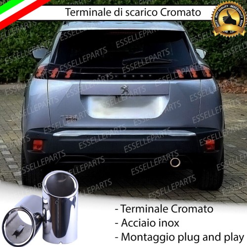 Terminale singolo Cromato per Peugeot 2008 MK2
