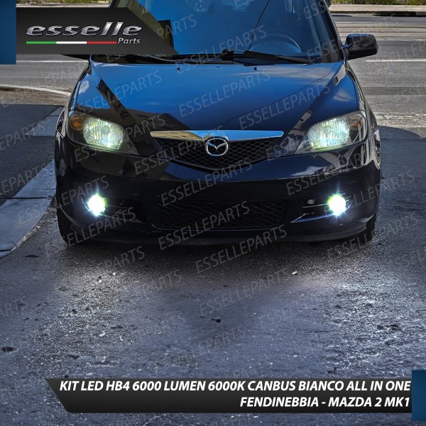 Kit Full LED HB4 6000 LUMEN Canbus 6000K Bianco Fendinebbia Mazda 2 MK1