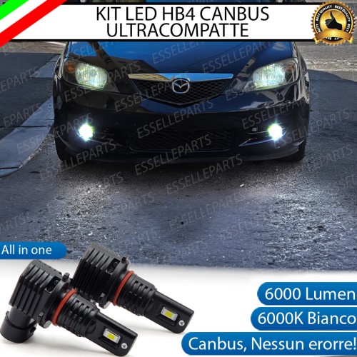 Kit Full LED HB4 6000 LUMEN Canbus 6000K Bianco Fendinebbia Mazda 2 MK1