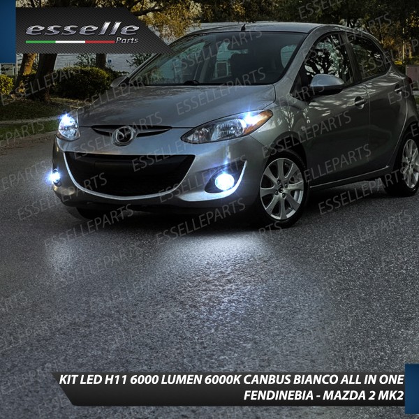 Kit Full LED H11 6000 LUMEN Canbus 6000K Bianco Fendinebbia Mazda 2 MK2