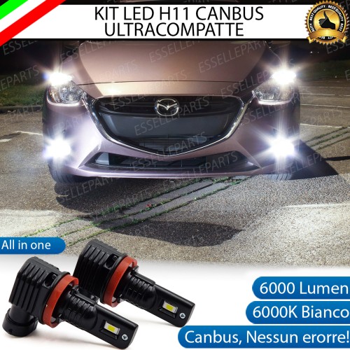 Kit Full LED H11 6000 LUMEN Canbus 6000K Bianco Fendinebbia Mazda 2 MK3