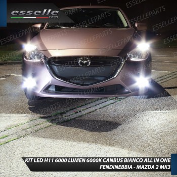 Kit Full LED H11 6000 LUMEN Canbus 6000K Bianco Fendinebbia Mazda 2 MK3